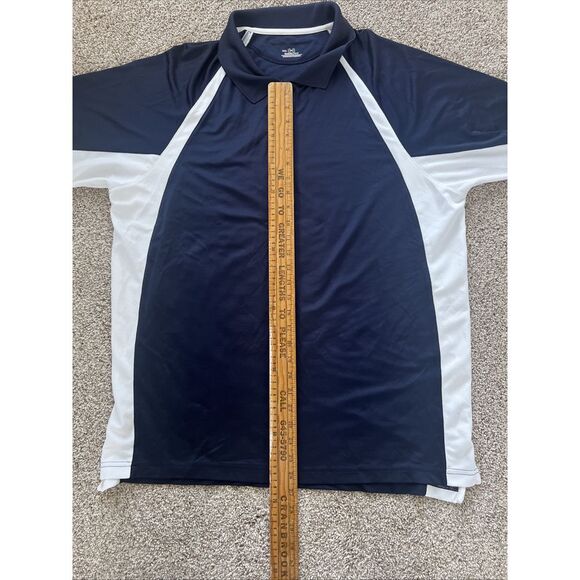 Under Armour Mens Heat Gear XXL Polo Golf Shirt Short Sleeve Navy Blue White - Picture 8 of 9